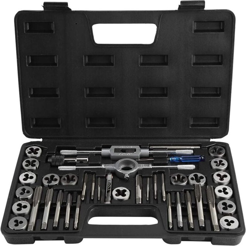 Ej.Life Metrisches Gewindeschneider-Set, 40 Stück, M3-M12, Gewindebohrer mit Gewindelehre, robuste Handwerkzeuge, Kegelb...