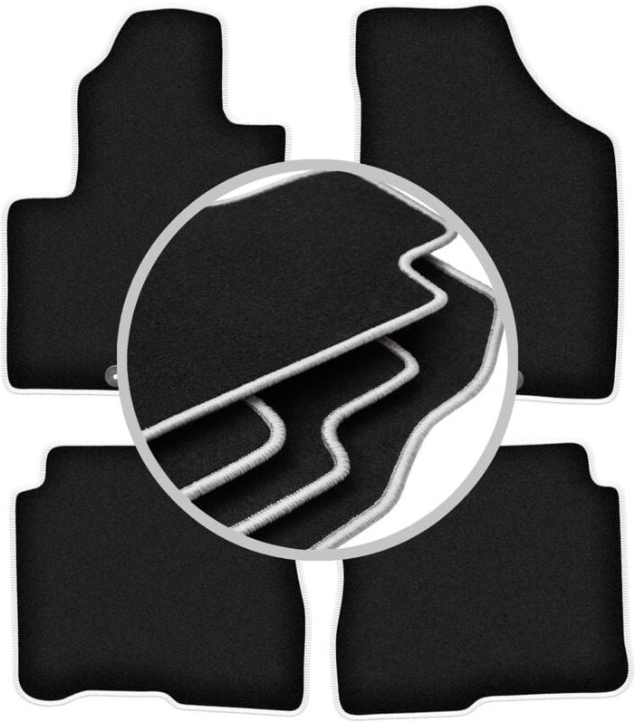 CARLUX-SILVER Autofußmatten für: Hyundai SantaFe II SUV (2006-2012)