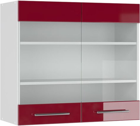 Vicco - Küchenglasschrank Fame-Line, Bordeaux Hochglanz, 80 cm
