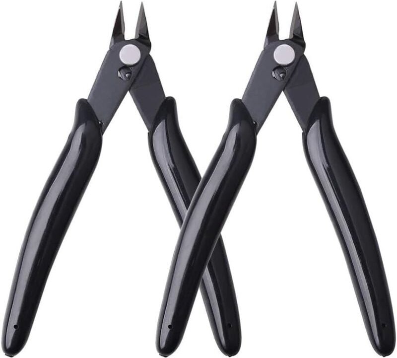 Seitenschneider, Yuanzi 2-teilige Präzisions-Diagonalschneider für Elektrokabel, Schmuck (schwarz)