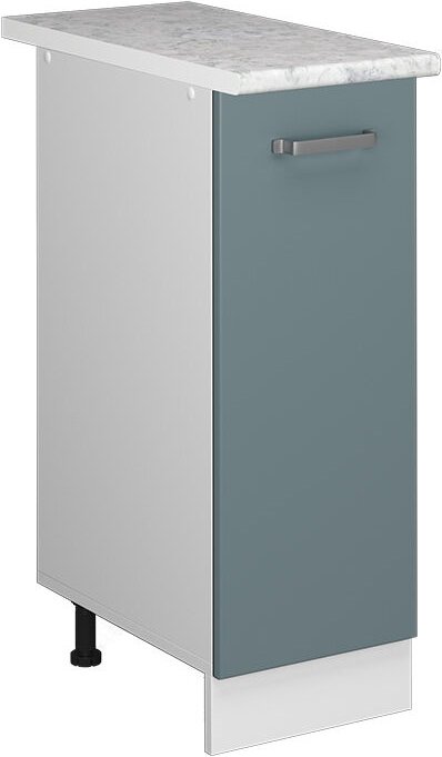 Vicco - Unterschrank R-Line, Blau-Grau, 30 cm mit Tür, mit Arbeitsplatte