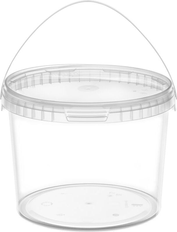 Thumbnail - Garronda Eimer mit Deckel 3 L für die Lagerung von Lebensmittel- und Chemischen Produkten 10 Stück Transparent GD-0072