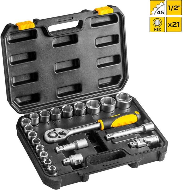 Ratschenkasten-Set 21 tlg. 1/2'