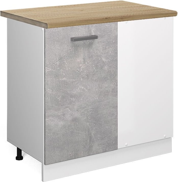 Thumbnail - Vicco - Eckunterschrank R-Line, Beton, 86 cm, ap Eiche