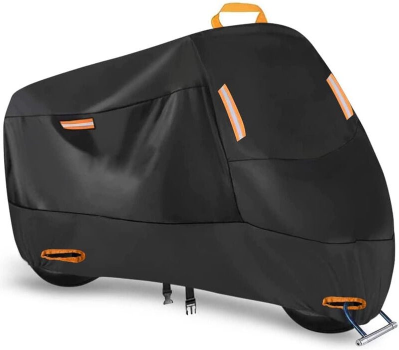 Thumbnail - Motorradabdeckung, Vier Jahreszeiten Langlebige wasserdichte Outdoor-Schutzabdeckung für Roller mit 4 reflektierenden Sc...