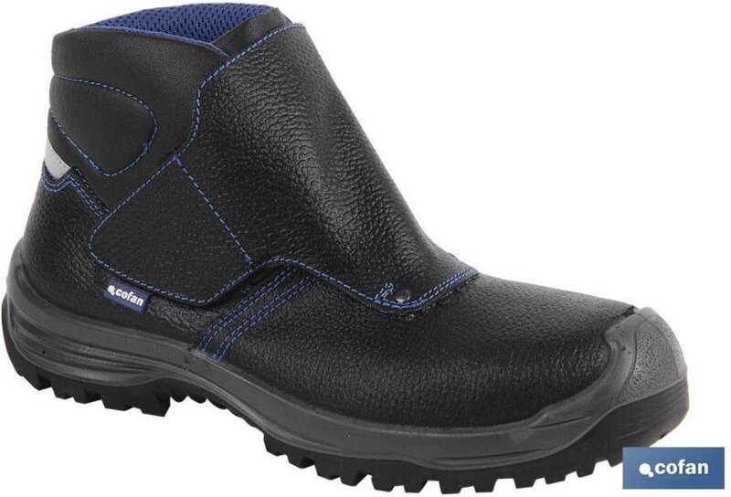 Cofan - Schwarzer Lederstiefel mit Klettverschluss S3 Modell Urian t 47