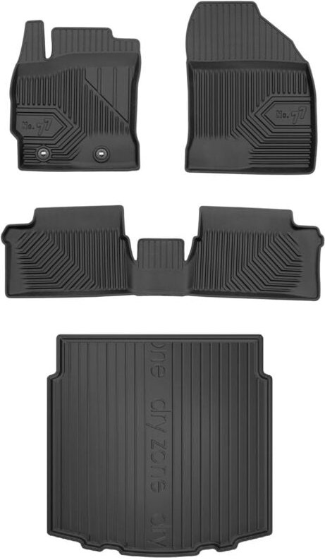 SET 77 Gummimatten und Fußmatten Toyota Auris 2 Hybrid Kombi 2012-2018 d