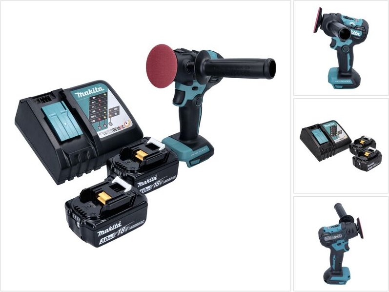 Dpv 300 rf Akku Schleifer Polierer 18 v 50 / 80 mm Brushless + 2x Akku 3,0 Ah + Ladegerät - Makita