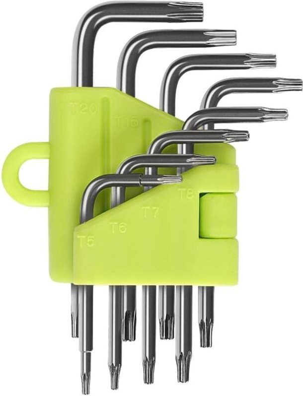 Torx-Winkelschlüssel, 8-teiliger Inbusschlüsselsatz, Sternschraubendreher T5 T6 T7 T8 T9 T10 T15 T20, Sechskant-Handwerk...