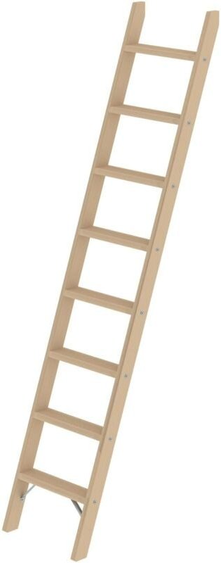 Günzburger Steigtechnik - Stufen-Anlegeleiter Holz ohne Traverse 8 Stufen - 033708