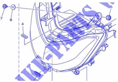 Yamaha - 50C-F6326-00 – Rondelle Kautschuk Phare Avant Origine – gpd 125
