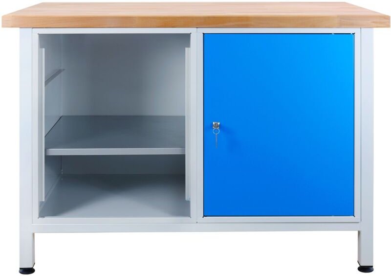 Werkbank 1200x600x840mm Werktisch Packtisch mit 1 Türe und 2 Fachböden - ADB