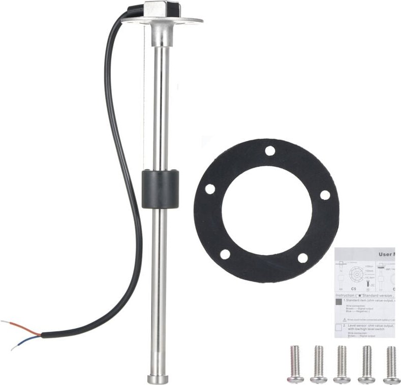 Ej.life - Kraftstoffstandsensor, Wasserstandssensor für Marineboote, 5 Löcher, Edelstahleinheit 240–33 Ohm, für Boote, A...