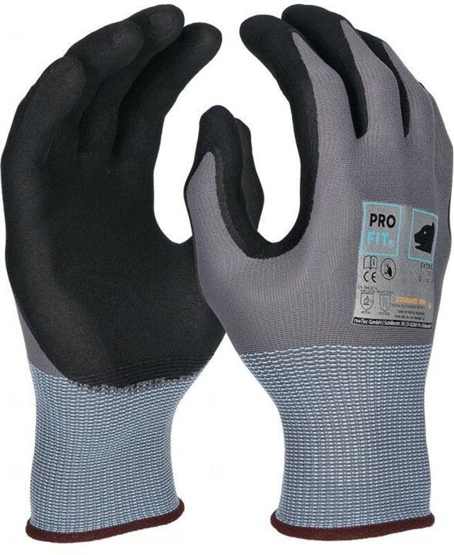 Pro fit 393-10 Handschuhe extra Größe 10 grau / schwarz en 388, en 407 PSA-Kateg
