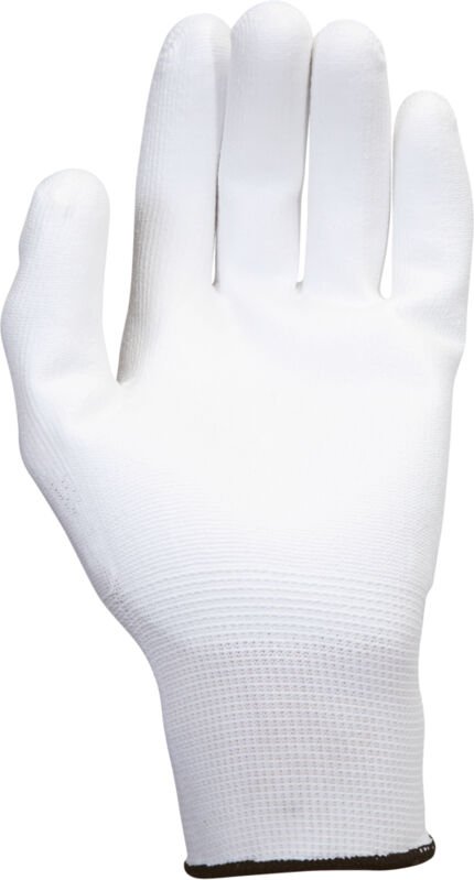 Thumbnail - Weiße Mikrofaserhandschuhe (Packung mit 12 Paar) Größe 9