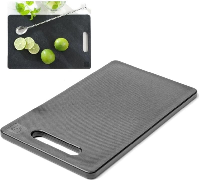 Schneidbrett mit Griff, Schwarz, 300x200mm - Hendi