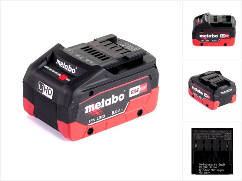 Metabo - LiHD Akkupack 18 v 8,0 Ah Li-Ion Akku ( 625369000 ) cas System