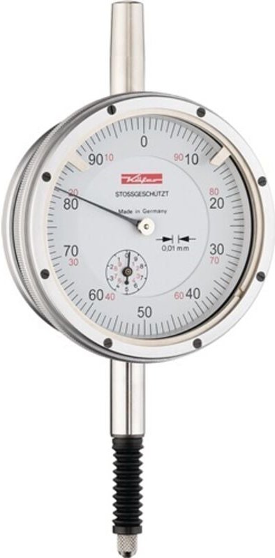 Messuhr M2 sw 10mm Abl.0,01mm m.Stoßschutz - 10127 - Käfer