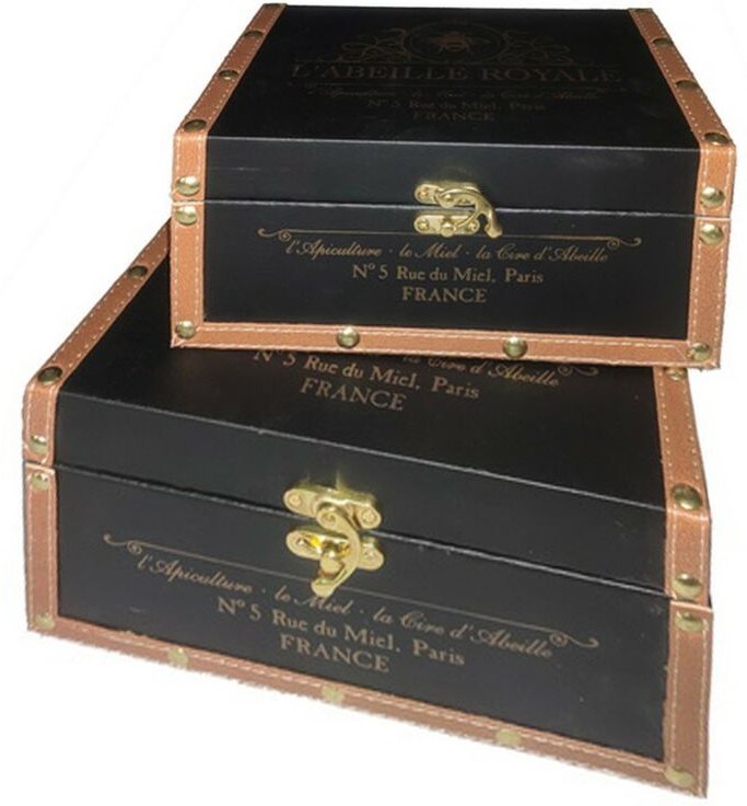 Signes Grimalt - Dekorationsbox Koffer Aufbewahrung 2 Einheiten Boxen und Schmuck schwarz 21x26x14cm 26872