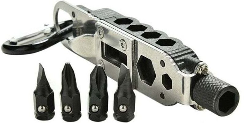 UlisemMultifunktionsschraubendreher, tragbares Taschenschraubendreherwerkzeug mit LED-Licht