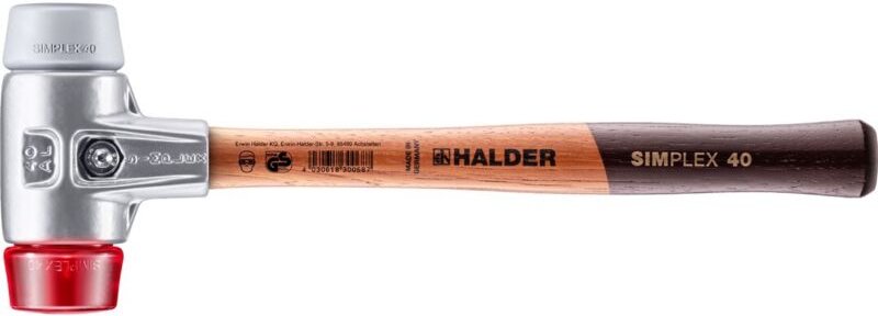 SIMPLEX-Schonhammer, TPE-mid / Plastik mit Aluminiumgehäuse und hochwertigem Holzstiel D=40 mm 3136.040