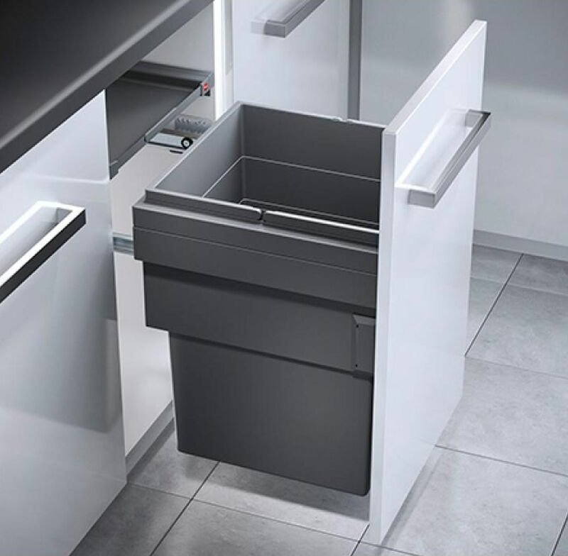Hailo - Einbaumülleimer, Schrank 45cm, Frontauszug selbstschließend