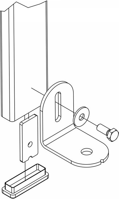 Hailo universal Fußhalter für Schachtleitern aus Edelstahl 1.4301