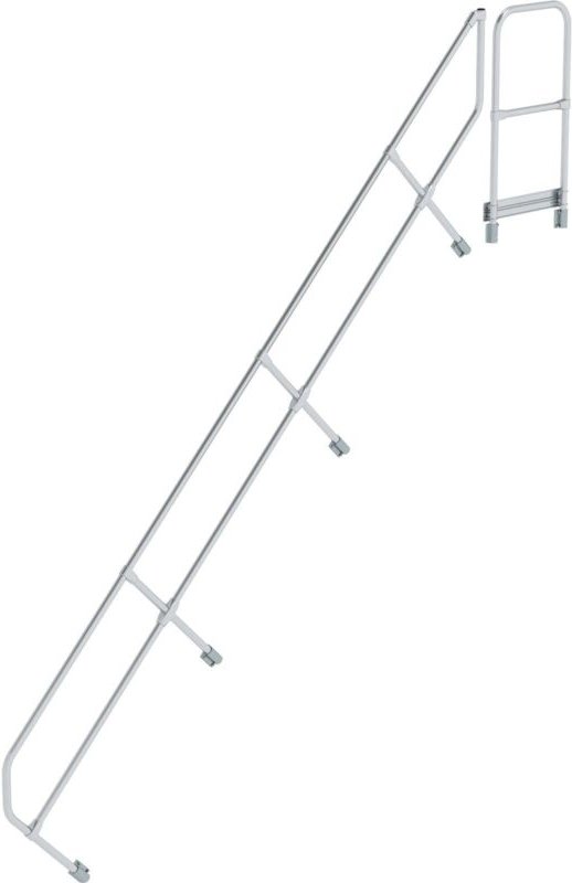 Günzburger Steigtechnik zweiter Handlauf für Treppe mit Plattform 45° mit 14 Stufen - 600514