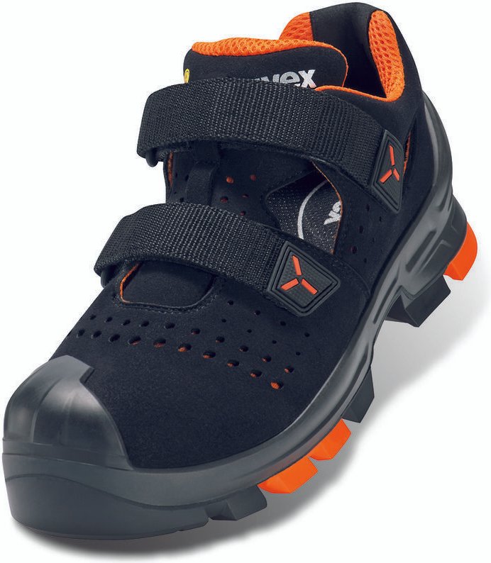 Uvex - 2 Sicherheits-Sandale gelocht Gr.40 W11 S1PL esd sr schwarz/orange 6500.2