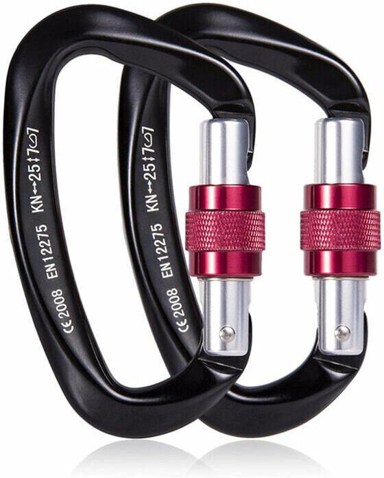 Verbesserter robuster Karabiner mit Kletterschraube, großer Aluminiumhaken für Camping, Bergsteigen, Hängematte, Outdoor...