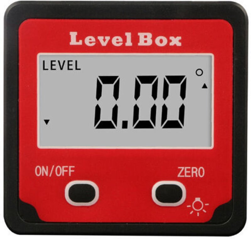 Dolaso - Digitaler Neigungsmesser, 2 Tasten, Mini-Digital-Neigungsmesser, Rot