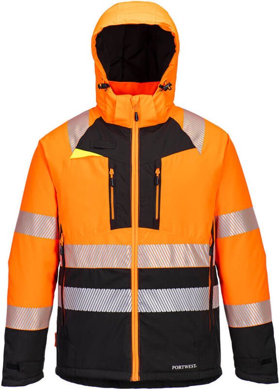 Winterparka DX4 Hi-Vis Klasse 2 Orange/Schwarz 4XL
