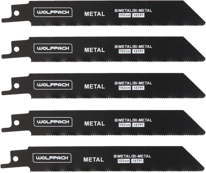 Säbelsägeblatt für Metalle 152 mm. 18 tpi. 5 Stücke