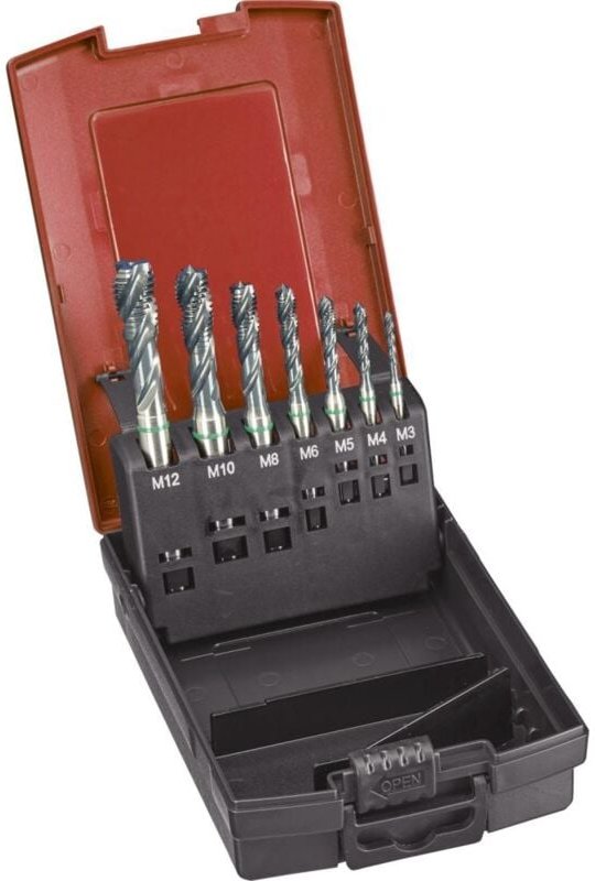 Maschinengewindebohrer- Set DIN376 HSSE vaporisiert Typ UNI 6H Grundloch M3-M12 FORMATGT