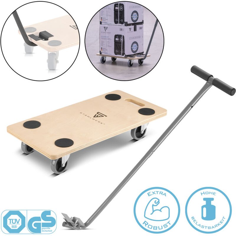 STAHLWERK Rollwagen TRS-250 ST mit Handgriff 250 kg Tragkraft Plattformwagen