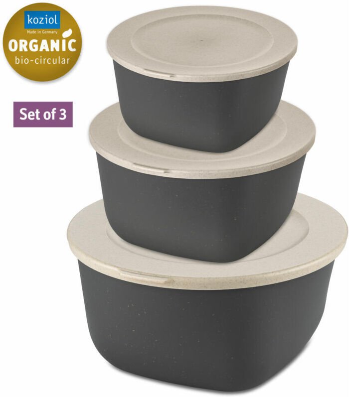 Koziol - Dosen mit Deckeln 1 l + 2 l + 4 l connect box stockholm, 3er-Set