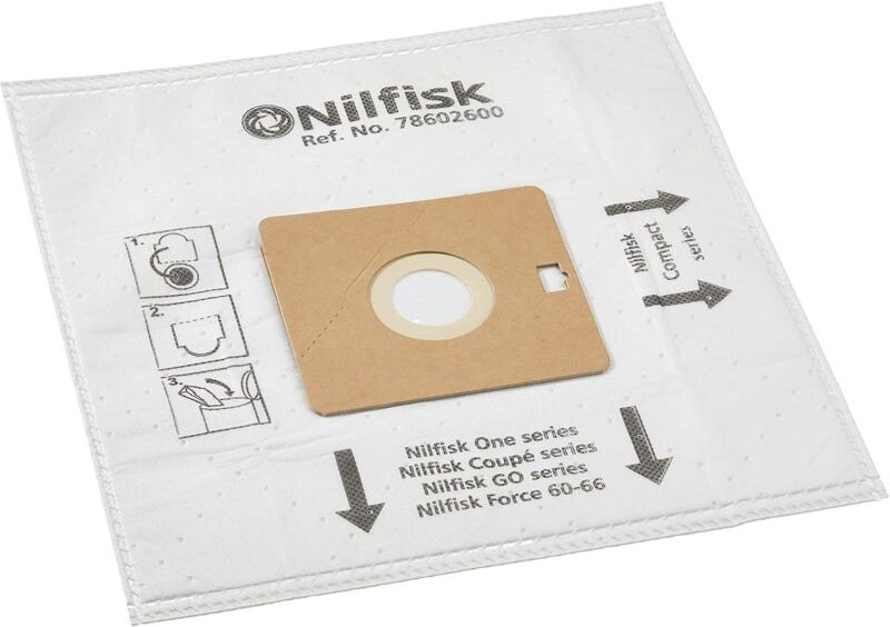 Thumbnail - 78602600 Staubbeutel Go-Coupe 5 St., Weiß - Nilfisk
