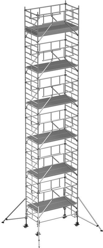Zarges Fahrgerüst MultiTower S-PLUS 2T mit Auslegern, doppelte Plattformbreite 2,50m Plattformlänge 13,20m AH