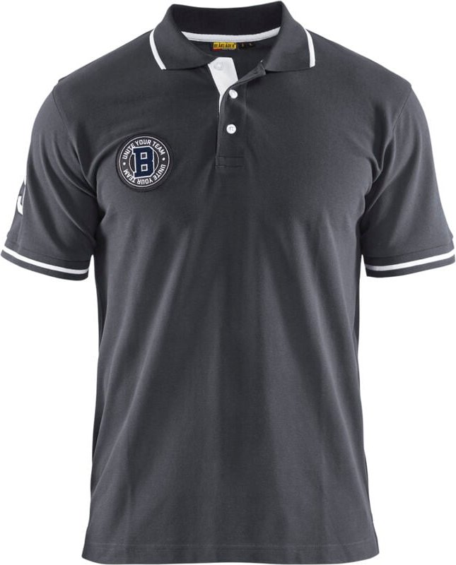 Thumbnail - Arbeits-Polo, limitierte Edition 9175 – Dunkelgrau/Weiß XS