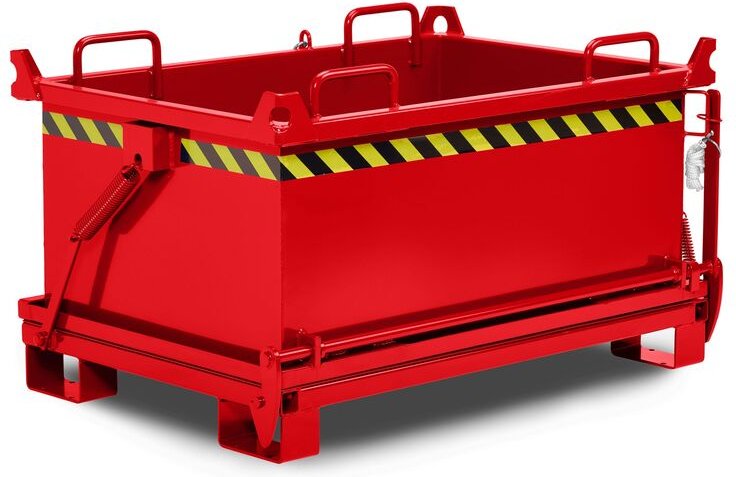 RR Industrietechnik Klappbodenbehälter Typ RBB-200 910x2600x1300mm 2000dm³ RAL 3000 Feuerrot