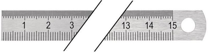 Stahlmaßstab Länge 150 mm rostfreier Stahl biegsam Teilung b = mm/1/2 mm