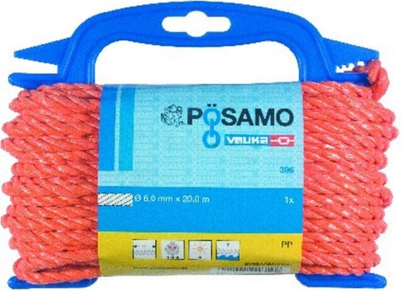 Pösamo PP-Seil gedr. orange 6,0mmx20m auf Kz-Haspel