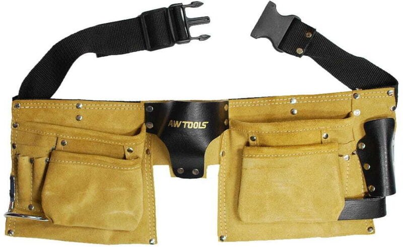 Awtools Leder-Dachdeckergürtel 11 Taschen / Stoffgürtel