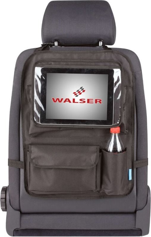 Walser - PKW-Rücksitztasche Maxi, Auto-Organizer mit abnehmbarem Tablet-Halter schwarz