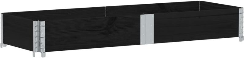 Paletten-Aufsatzrahmen Schwarz 150x50 cm Massivholz Kiefer Vidaxl