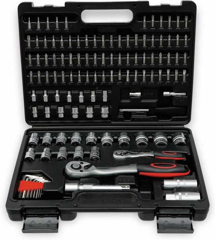 Steckschlüssel-Satz Wellenprofil Antrieb 6,3 mm (1/4') / 12,5 mm (1/2') 115-tlg.