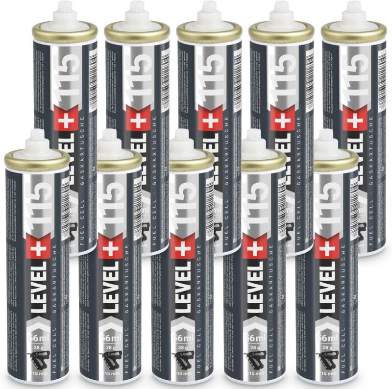 LEVEL+ Gaskartusche für Gasnagler 115mm 56ml Fuel Cell L+115 - 10 St.