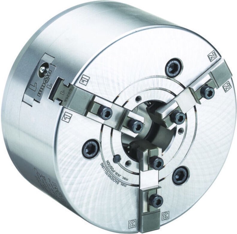 Röhm Kraftspannfutter DURO-NC 250, 3-Backen, DIN 6353, Zentralentriegelung, schrägverzahnt - 159458