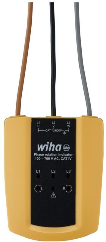Wiha - Drehfeldrichtungsanzeiger 100 - 700 v ac, cat iv i 3 Phasen mit nur einer Prüfung i LED-Anzeige (45221)