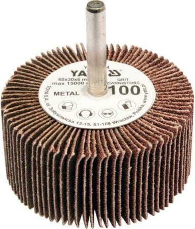 Yato - Fächerschleifscheibe mit Schaft 60x30x6 p80 YT-83363